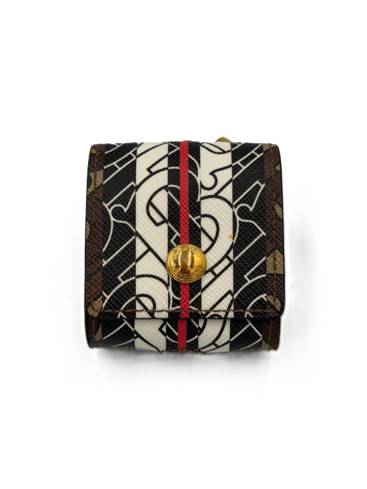 BURBERRY　バーバリー　エアポッズケース　チェック柄　 キャンバス　カーフ