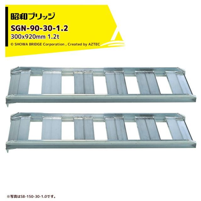 昭和ブリッジ アルミブリッジ あぜこし型 1.2t/2本セット 有効幅300x全長920 農業機械用 ゴムシュー・ホイール用 SB-90-30-1.2