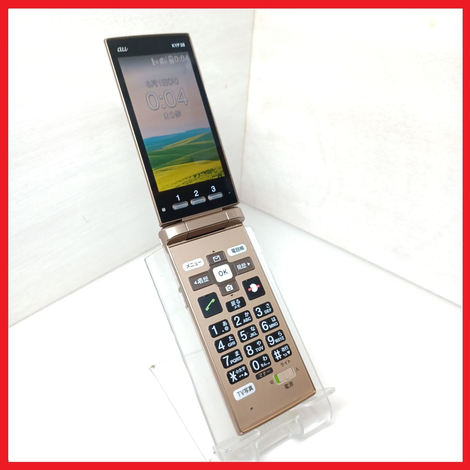 SIMフリー・4G携帯】au KYF38 かんたんケータイ - メルカリ