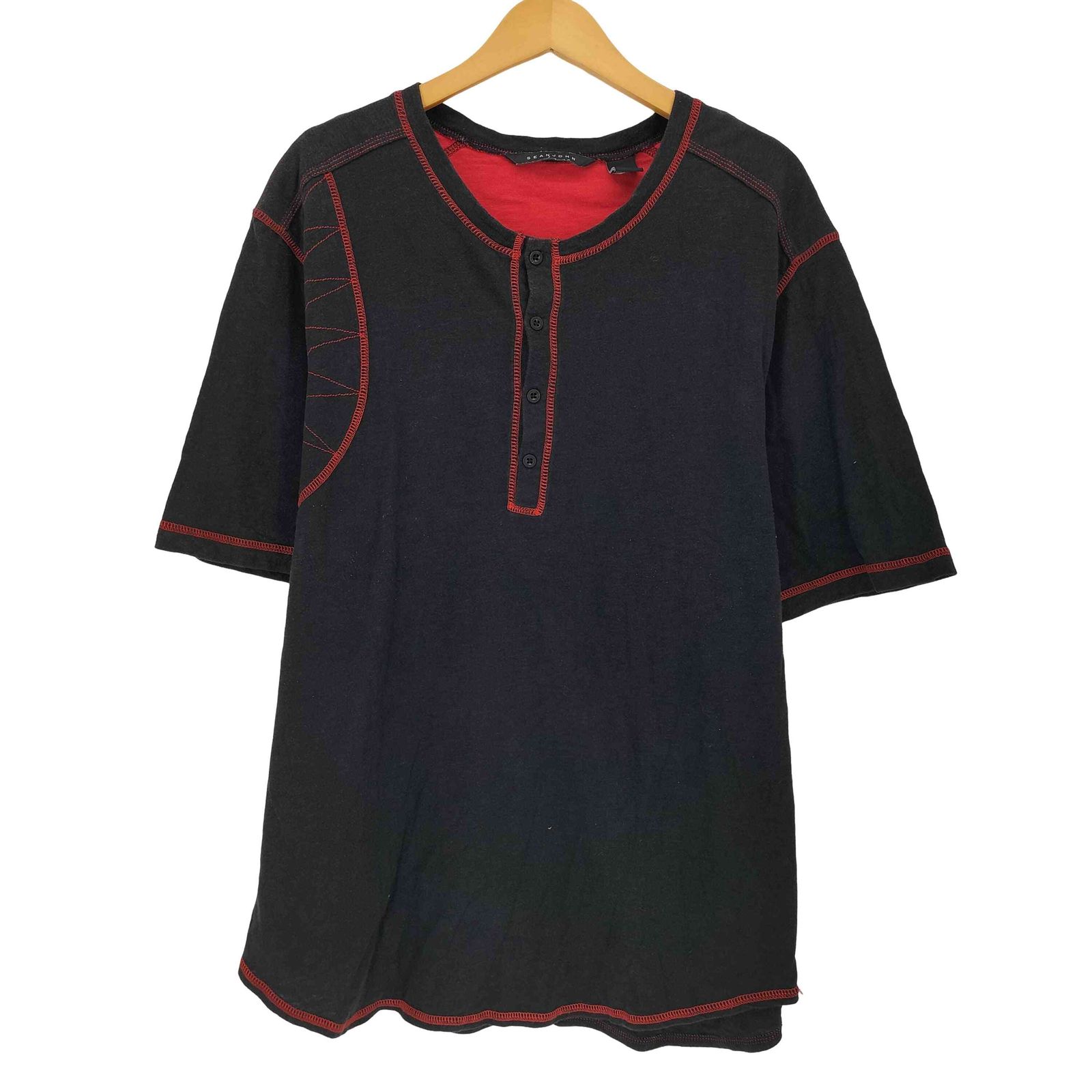 ショーンジョン Sean john ヘンリーネック ステッチデザインTシャツ