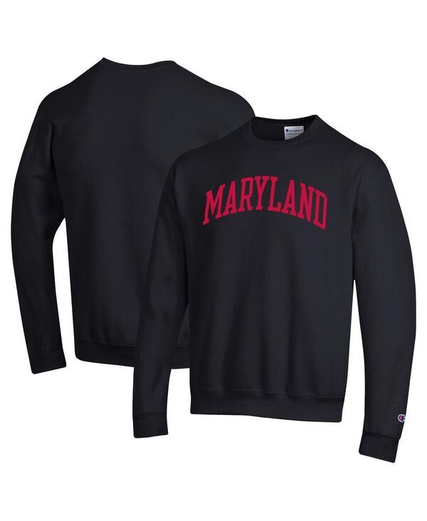 チャンピオン メンズ アウター パーカー・スウェット スウェット シャツ フリース Champion Mens Black Maryland Terrapins Basic Arch Fleece P