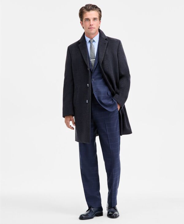 ナウティカ メンズ アウター ジャケット・ブルゾン ウール コート Nautica Mens ModernFit WoolBlend Overcoat Grey Plaid グレー