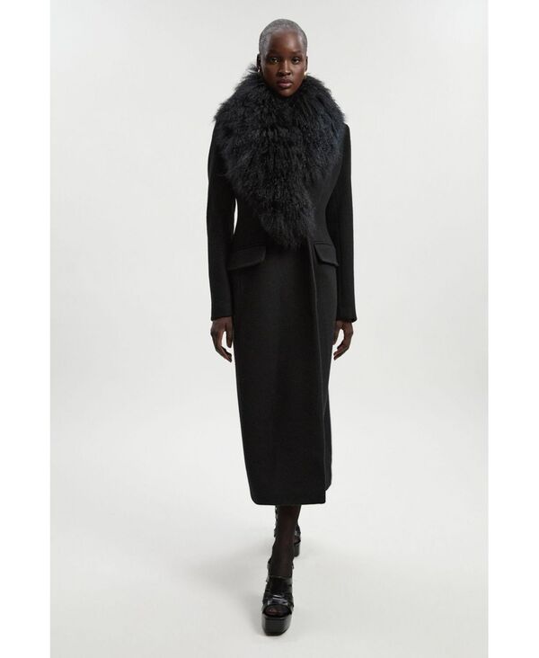 カレンミレン レディース アウター ジャケット・ブルゾン ミディ ウール コート Karen Millen Womens Wool Detachable Collar Midi Coat Black 82,390円