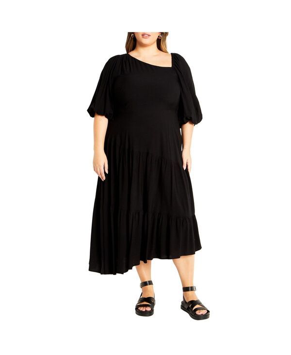 シティーシック レディース トップス ワンピース プラスサイズ CITY CHIC Plusize Zaria Dress Black ブラック