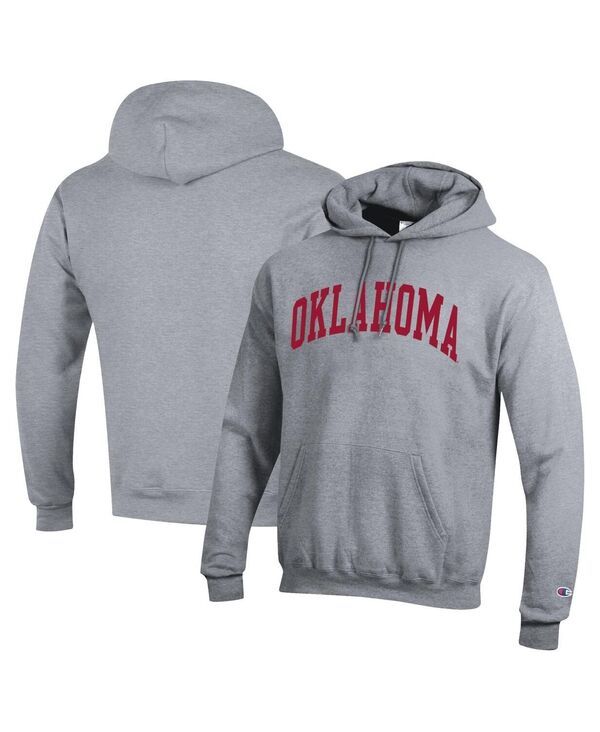 チャンピオン メンズ アウター パーカー・スウェット フリース Champion Mens Heather Gray Oklahoma Sooners Basic Arch Fleece Pullov