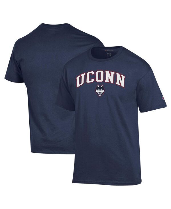 チャンピオン メンズ トップス Tシャツ ロゴ Champion Mens Navy UConn Huskies Arched Logo TShirt Navy ネイビー