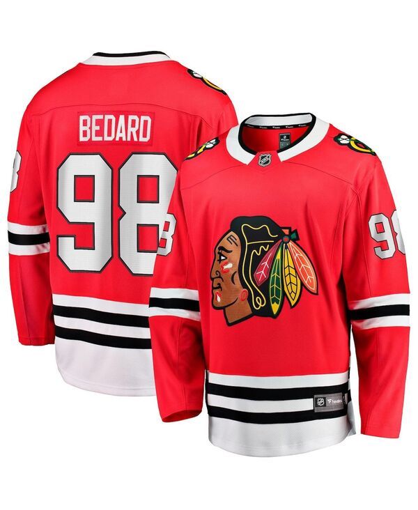 ファナティクス メンズ トップス シャツ ジャージー Fanatics Mens Connor Bedard Red Chicago Blackhawks Home Breakaway Player