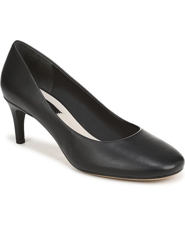 フランコサルト レディース シューズ パンプス Franco Sarto Womens Kamari Round Toe Pump Shoes Black Leather ブラック