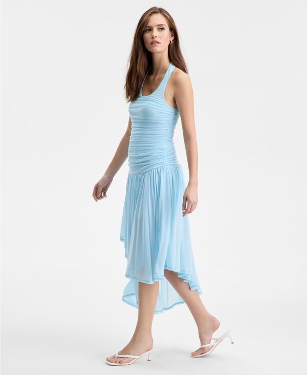 バースリー レディース トップス ワンピース ギャザー ホルター Bar III Womens Ruched HalterNeck Dress Light Blue ブルー