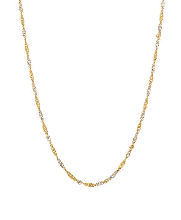 イタリアン ゴールド レディース アクセサリー ネックレス・チョーカー・ペンダントトップ Italian Gold Polished TwoTone Diamond Cut 16 Singapore