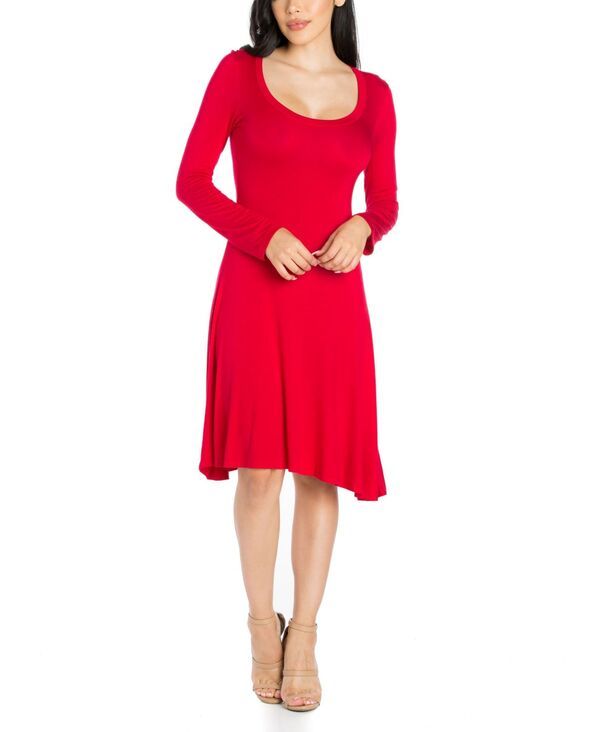 24 セブンコンフォート レディース トップス ワンピース ミニ 24seven Comfort Apparel Womens Classic Long Sleeve Flared Mini Dres