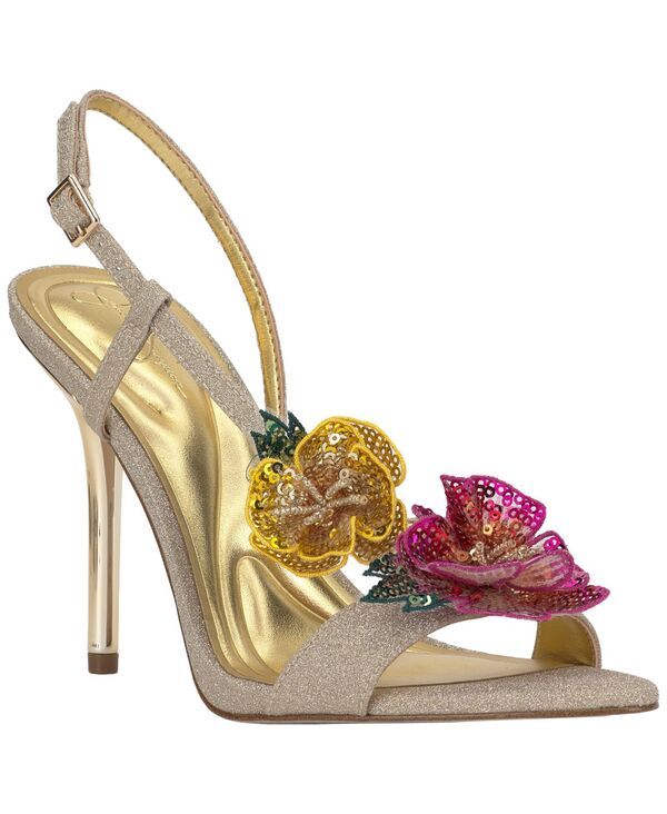 ジェシカシンプソン レディース シューズ サンダル スパンコール Jessica Simpson Womens Nivory Sequin Flowerstiletto Sandals Gold Gl