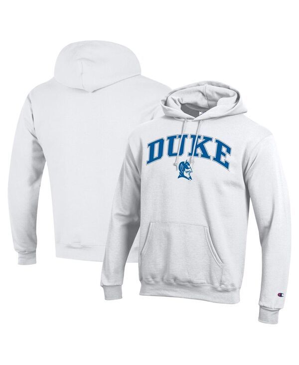 チャンピオン メンズ アウター パーカー・スウェット ロゴ Champion MensWhite Duke Blue Devils Arch Over Logo Pullover Hoodie Whi