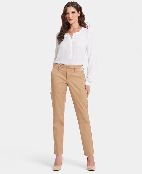 エヌワイディージェイ レディース ボトムス カジュアルパンツ パンツ NYDJ Womens Sheri Slim Trouser Pants Sand Dune サンド