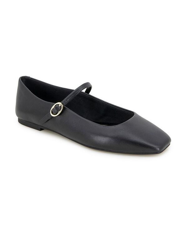 ケネスコール レディース シューズ パンプス Kenneth Cole New York Womens Jasper Square Toe Ballet Flats Black Leather ブラッ