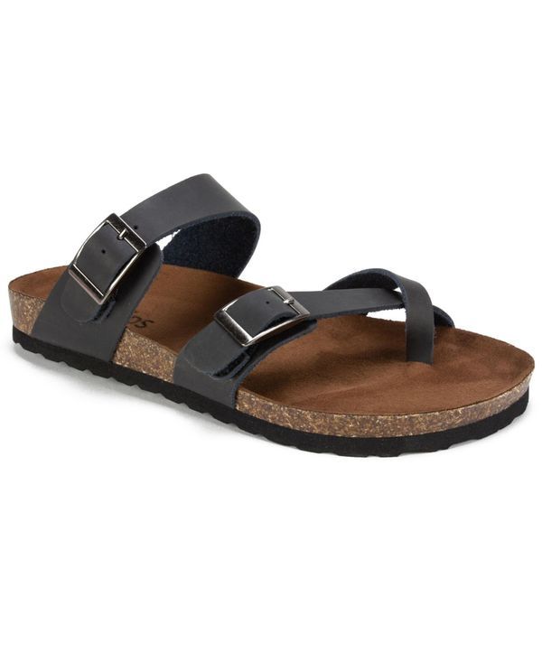 ホワイトマウンテン レディース シューズ サンダル White Mountain Womens Gracie Footbed Sandals Black Leather ブラック