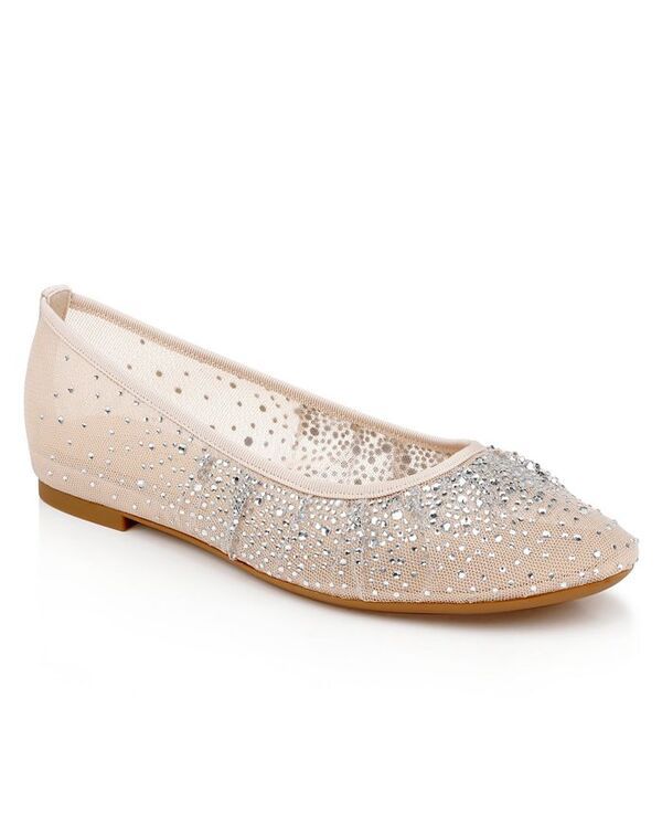 ジュウェルダグレイミシュカ レディース シューズ パンプス Jewel Badgley Mischka Womens Nuala Round Toe Dress Flats Nude Mesh