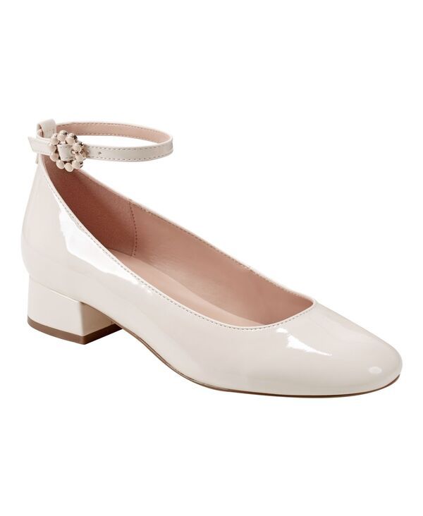 バンドリーノ レディース シューズ パンプス アンクル ヒール Bandolino Womens Lexy Block Heel Ankle Strap Pumps Ivory Patent アイボリ