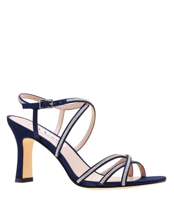 ニナ レディース シューズ サンダル Nina Womens Anna Embellished Evening Sandals Navy Satin ネイビー
