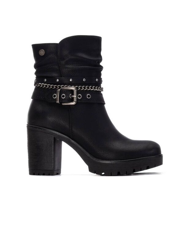 キシタイ レディース シューズ ブーツ・レインブーツ アンクル ヒール XTI Womens Heeled Ankle Booties Refresh Collection Black ブラック