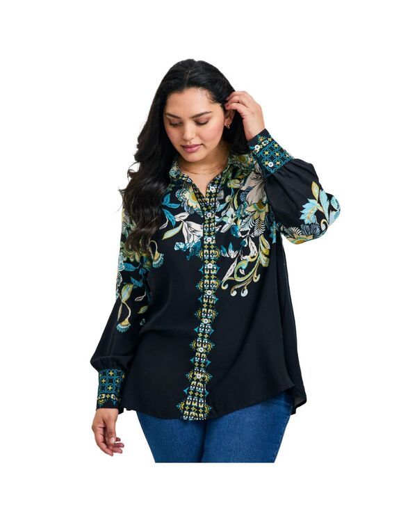 アベニュー レディース トップス シャツ ボタンダウン AVENUE Womens La Luna Button Down Shirt Lalala lunar
