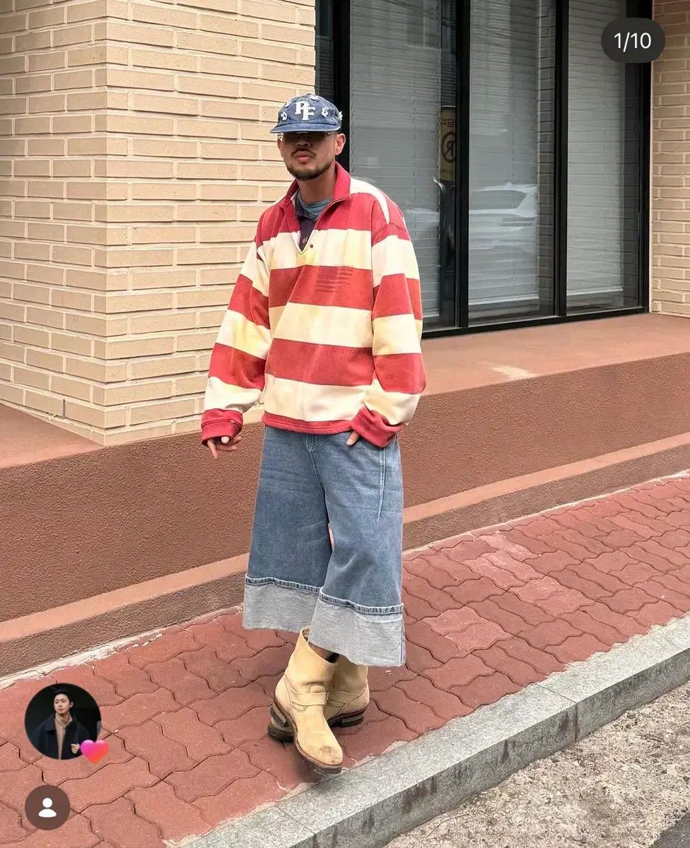 ANGLAN（アングラン） turn-up washed half denim pants