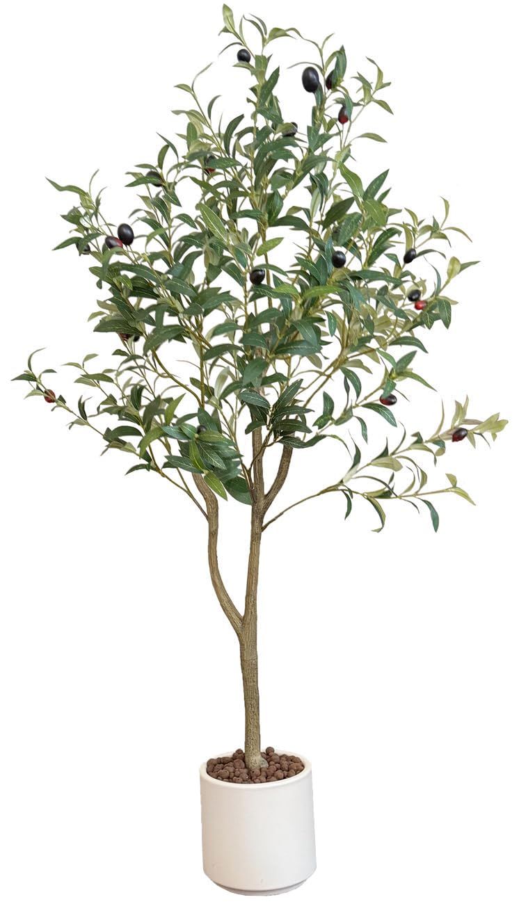 【生花店監修】 フェイクグリーン オリーブ リアル 観葉植物 フェイク オリーブの木 大型 人工観葉植物 造花 120cm インテリア 室内 オフィス おしゃれ 装飾 平和の象徴の木 (白鉢)ｍａ