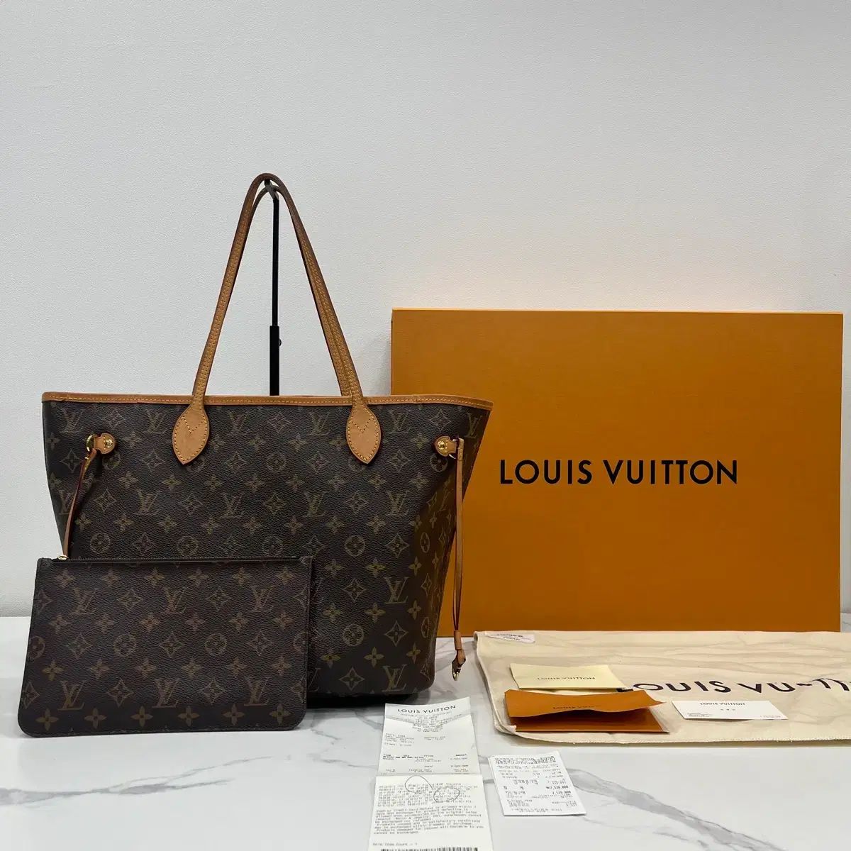 レシート含む Louis Vuitton ルイヴィトン モノグラム ネヴァーフル MM