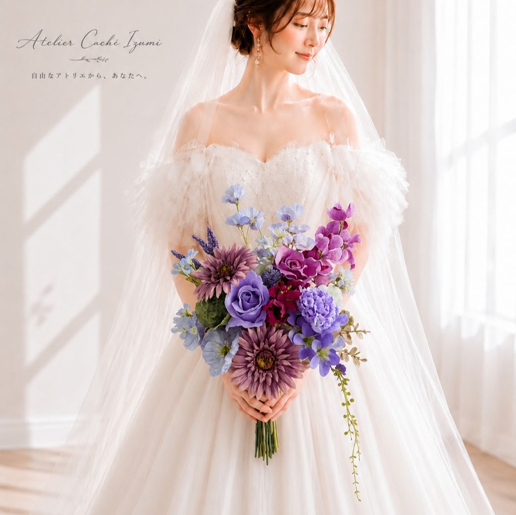 アーティフィシャルフラワーブーケ 結婚式 ウエディングブーケ 前撮り