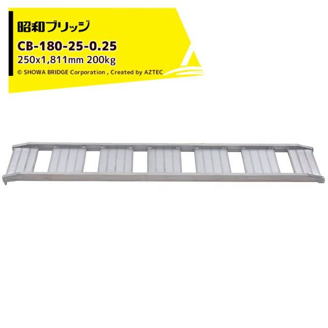 昭和ブリッジ アルミブリッジ CB型 250kg/1本 有効幅250x全長1,811 管理機用 鉄ホイール・ゴムホイール用 CB-180-25-0.25