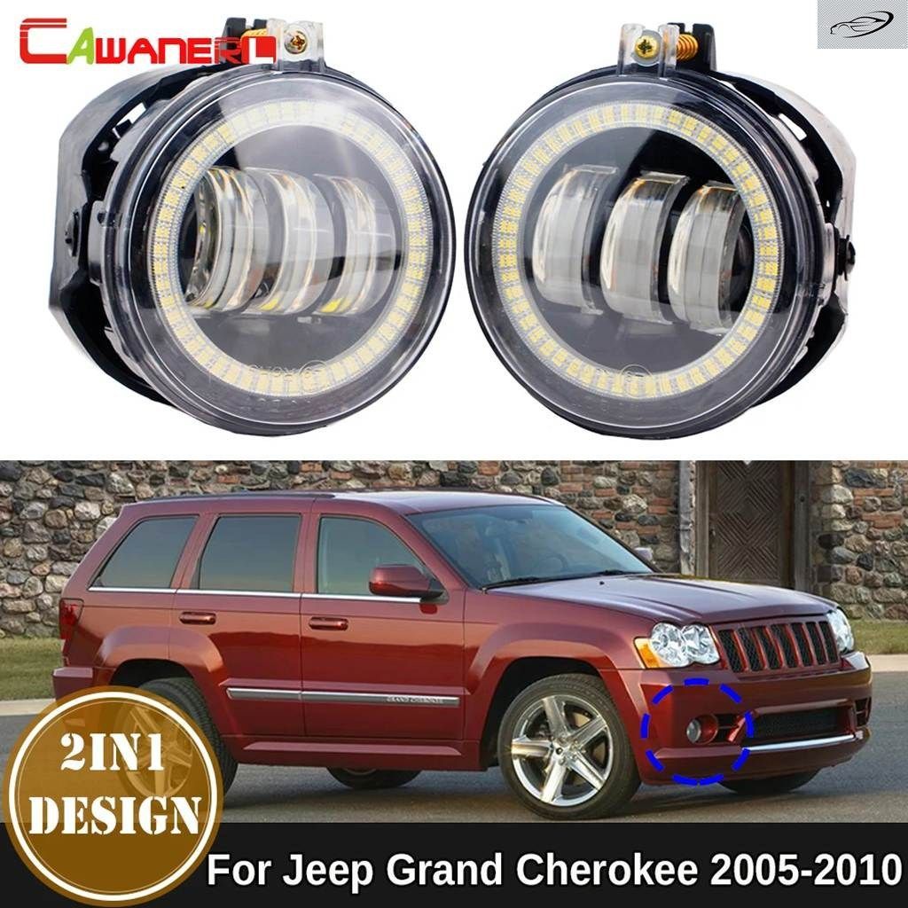 車用エンジェルアイ LED フォグランプ DRL デイタイム ランニングランプ 30W ジープ グランド チェロキー 2005 - 10年式用