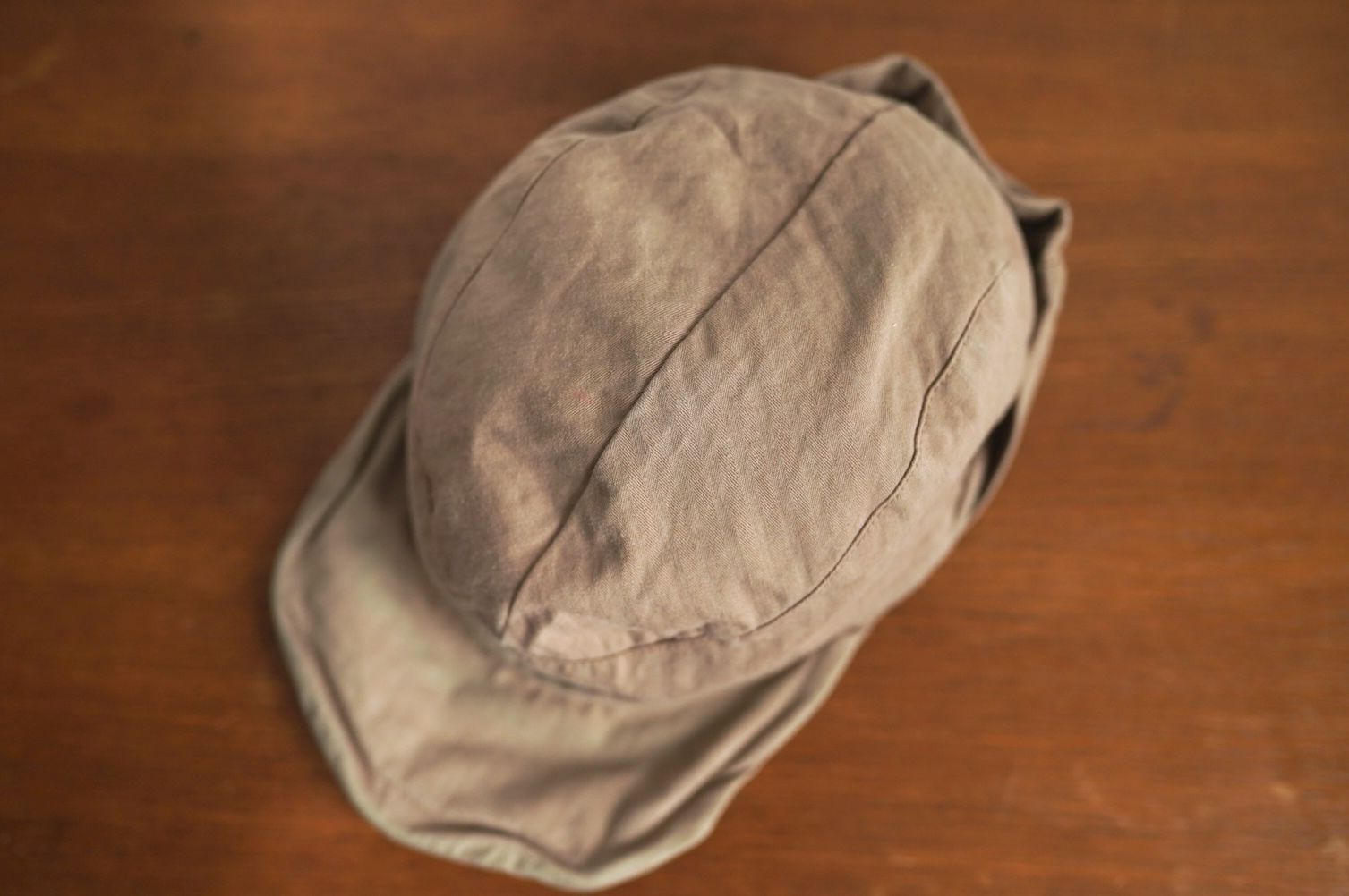 17SS コットンヘリンボーンサミットキャップ ベージュ / Paul Harnden 
