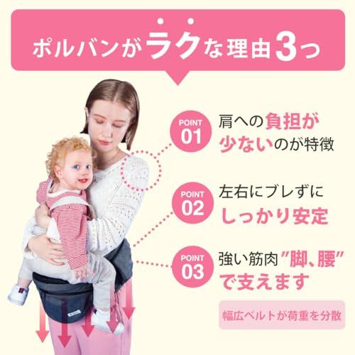 POLBAN ADVANCE ポルバンアドバンス ヒップシート 抱っこ紐 アジュールブルー P761032pms 112a5be7｜詳細画像