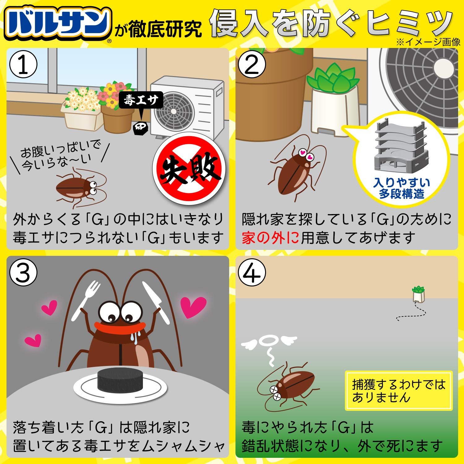 バルサン Gキャップ 屋外用 9畳分 1年用 (ゴキブリ誘引殺虫剤) 家の中への侵入ブロック・置いたその日から効く