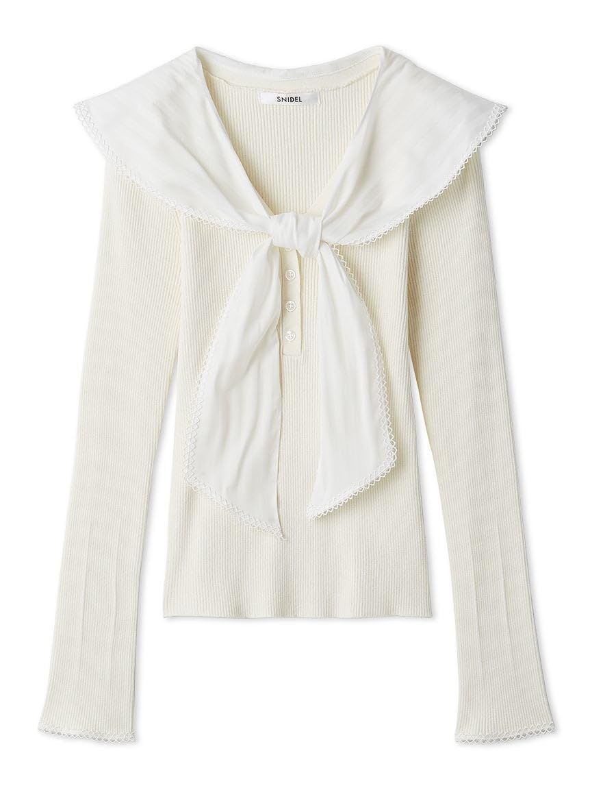 新品 [スナイデル] Susスカーフブラウスドッキングプルオーバー SWNT261017 レディース IVR Free Size