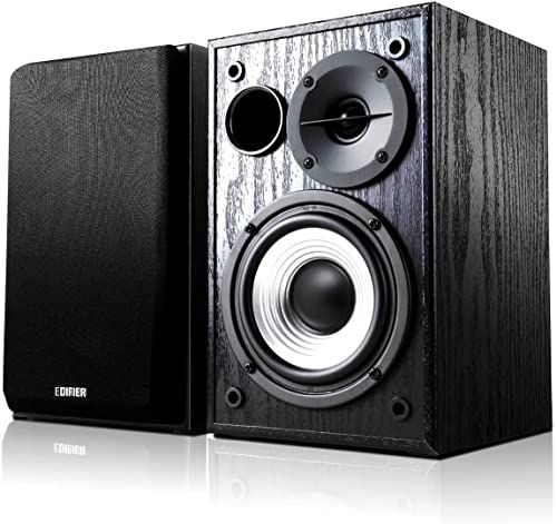 Edifier R980T アクティブブックシェルフスピーカー 2.0ch アンプ内蔵｜0.5インチトゥイーター & 4 インチウーファー 24W RMS｜2RCA/AUX 接続 必要ケーブル付属 デスクトップ/PC/テレビ対応 ブラック送料 6ff6f10e