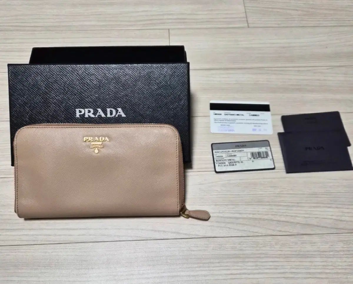 正規品 PRADA プラダ サフィアーノ レディース ジッパー ゴールド 長財布