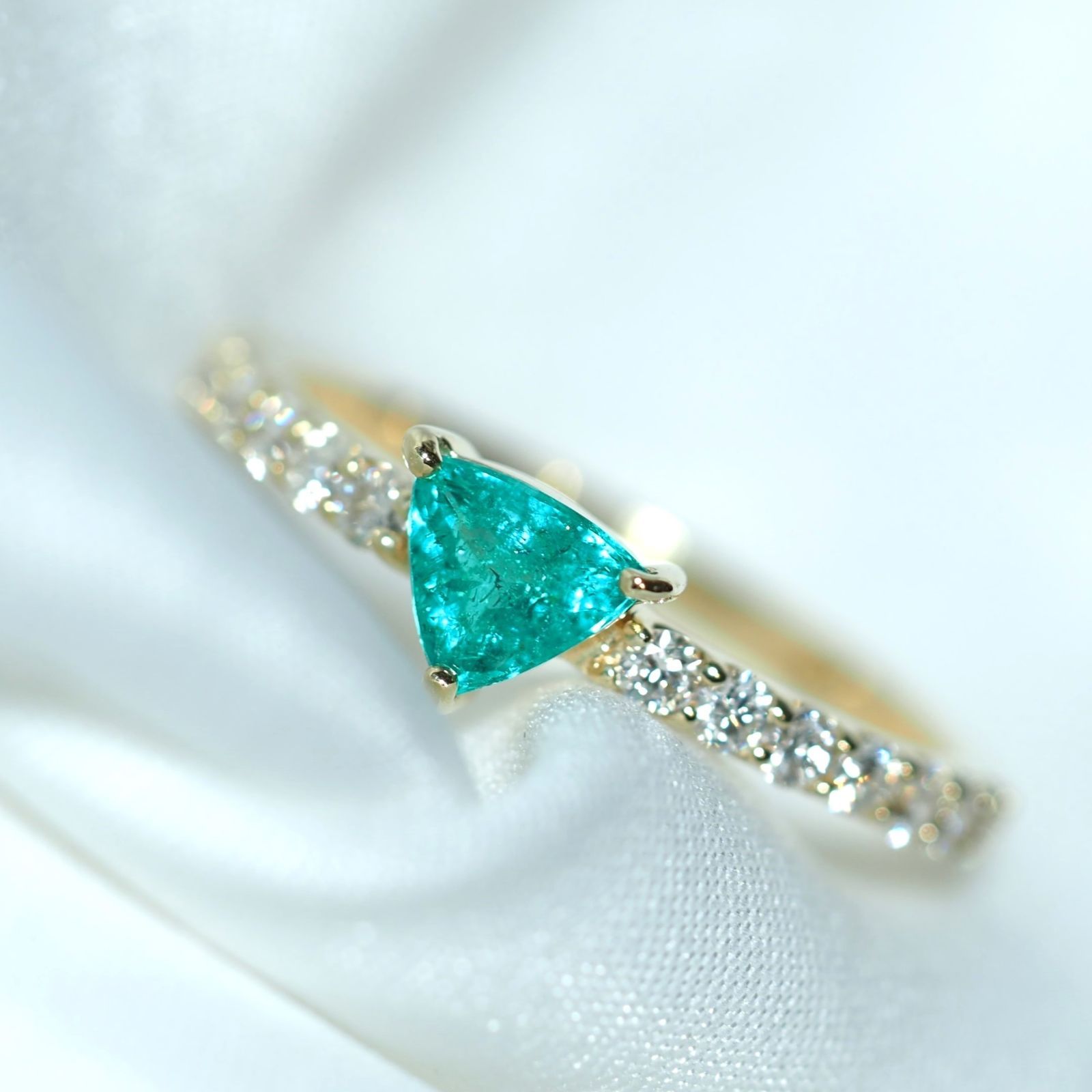パライバトルマリン ブラジル産 リング 0.323ct D0.31ct k18