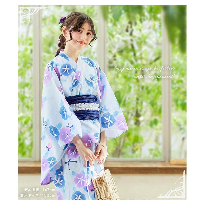 [アリサナ] 浴衣 ２Way こども 女の子 セパレート 子供 120 130 140 150 160 (上衣・ワンピース・兵児帯の3点セット) 金魚ミント 160cm｜詳細画像