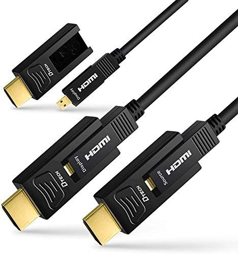 DTECH 配管用 着脱式 光ファイバーHDMIケーブル 10m HDMI タイプA ＋HDMI タイプD 4K 60Hz ハイスピード 18Gbps HDCP2.2 HDR ARC 3D CEC EDID対応送料無料 78a2453b