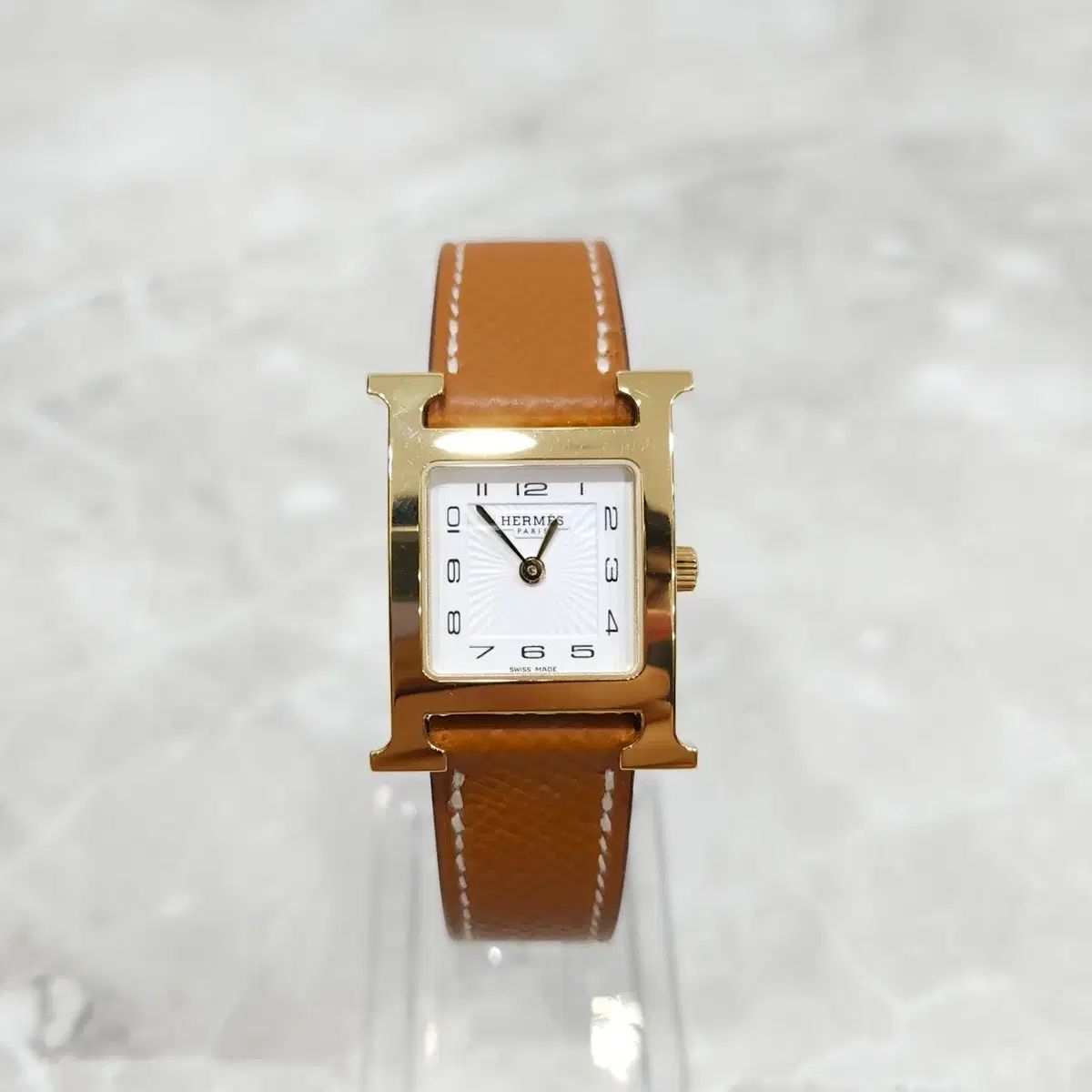 エルメス Hウォッチ スモール 25mm チェスナット ゴールド