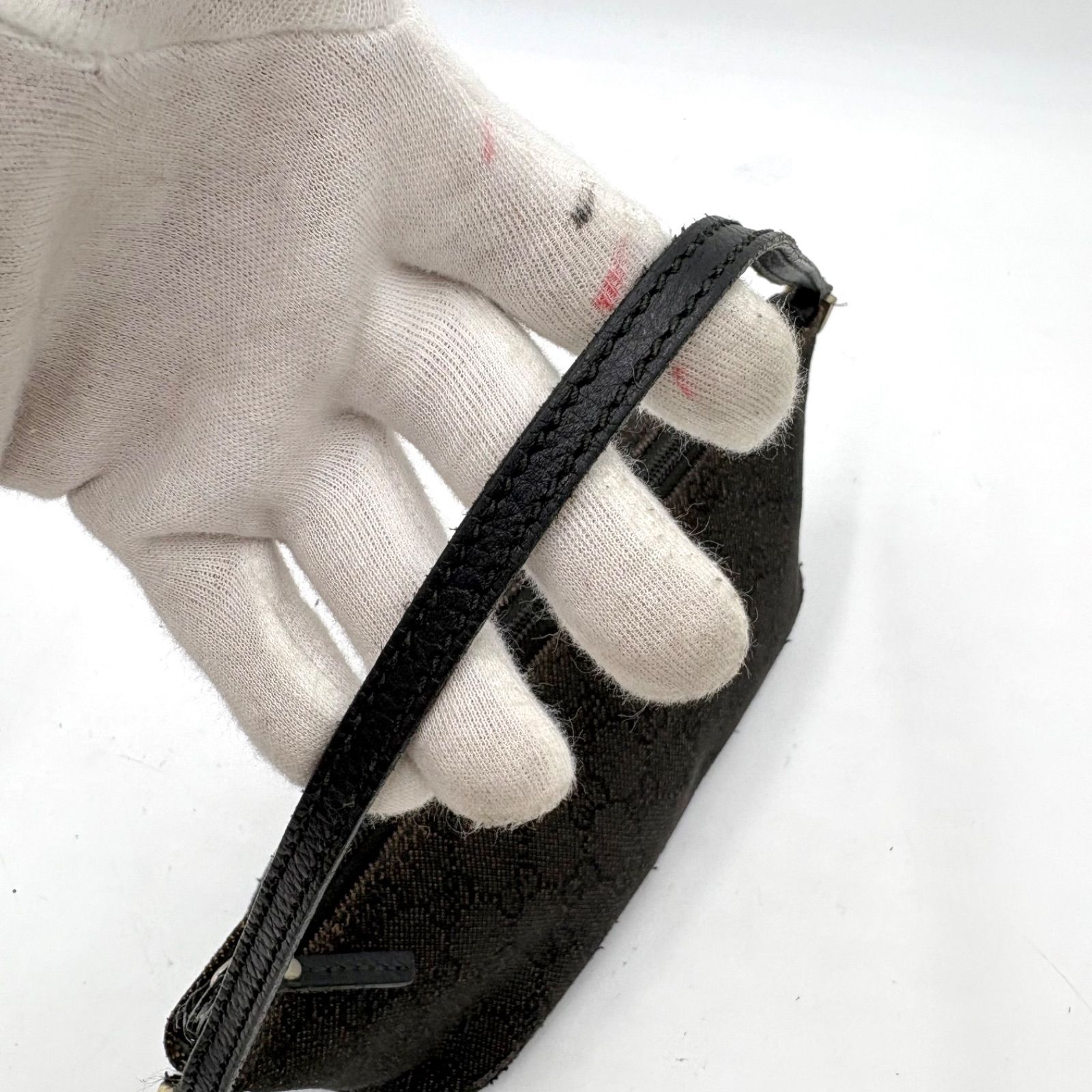 GUCCI グッチ GGキャンバス アクセサリーポーチ ハンドバッグ ブラック