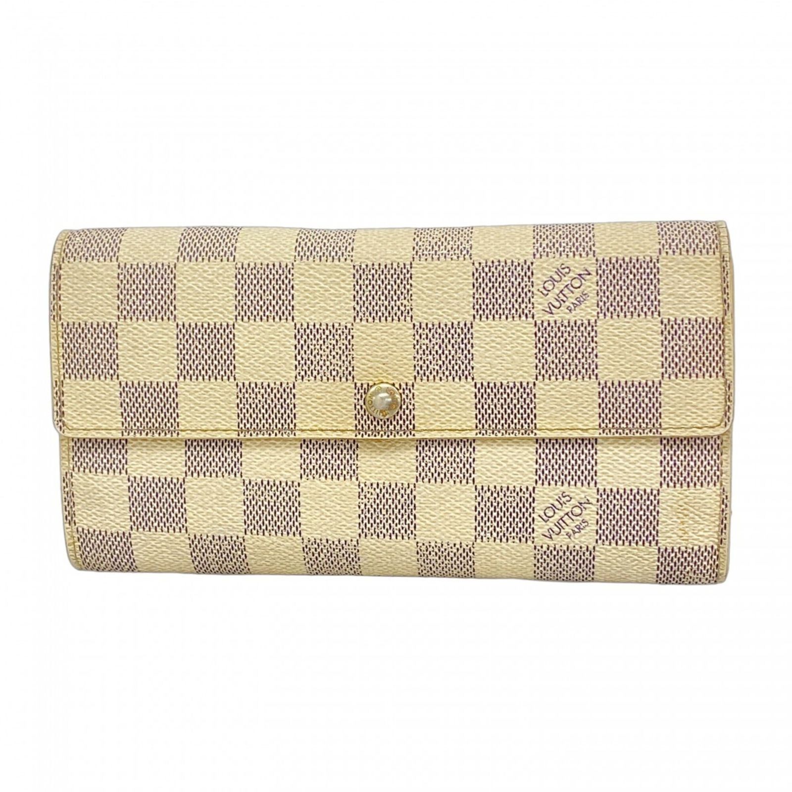 ルイ・ヴィトン(Louis Vuitton) ルイ・ヴィトン 長財布 ダミエ・アズール ポルトフォイユサラ N61735 ホワイトレディース