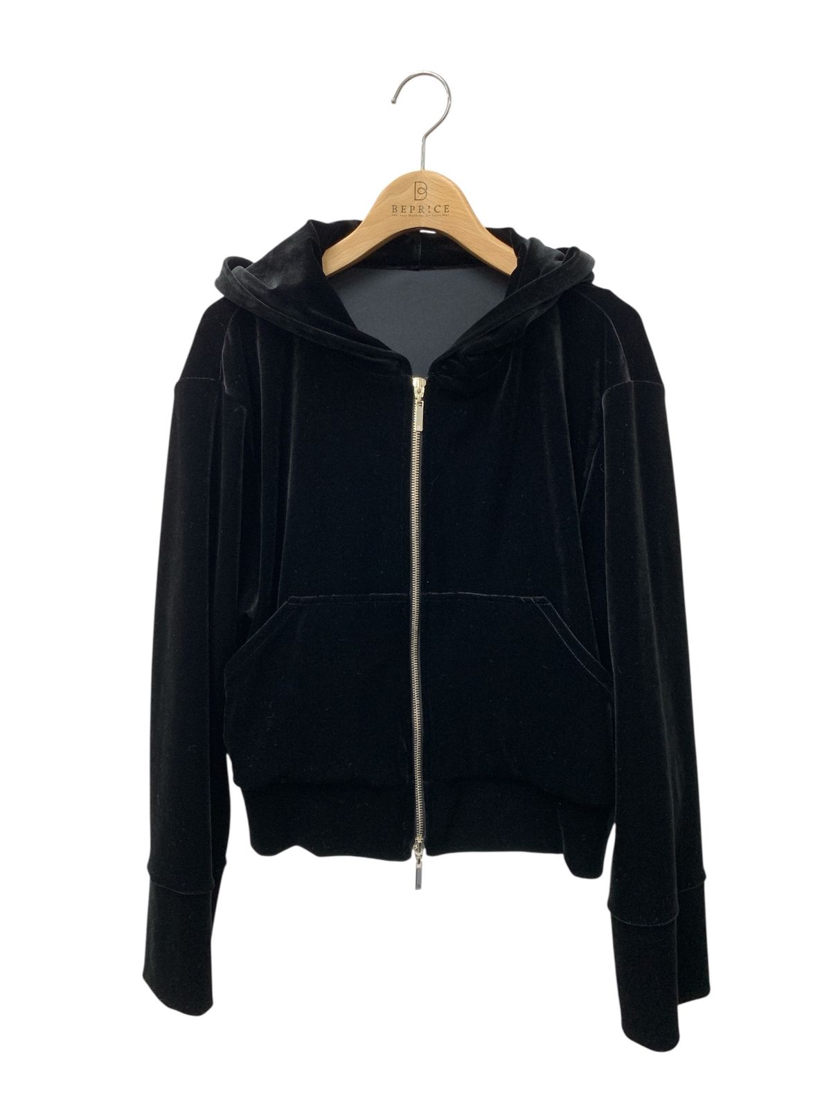 デイジーリン LUXURY PARKA 07290 パーカー F ブラック ベロア ITY199PTIJRG