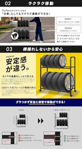 【アワード受賞・人気ブランド】 YouTen(ユーテン) タイヤラック カバー タイヤ収納 車 屋外 軽自動車 普通車 大型車 RV車 SUV 設置簡単 物置 カー用品 ワイドサイズ 防水 防雪 保管 スペアタイヤ スタッドレスタイヤ ワイド 6c50c28f