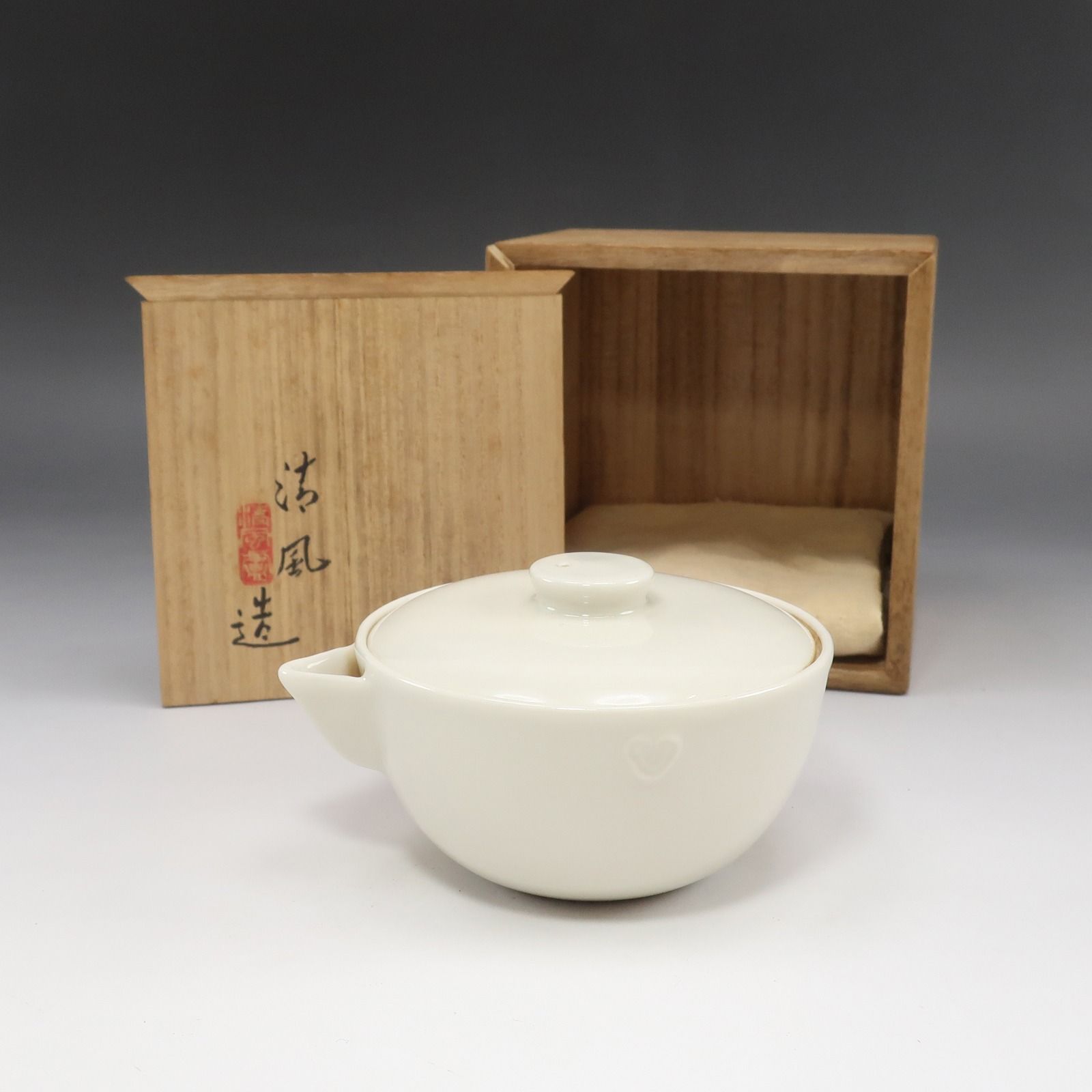 【kyoyaki】京焼 清風与平 造 太白磁宝瓶 ( 芳瓶 ) 陶磁器 _ 骨董品