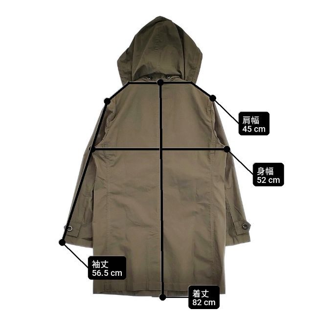 MHL. 595-5210502 PROOFED FINE CLOTH COAT ステンカラーコート カーキ