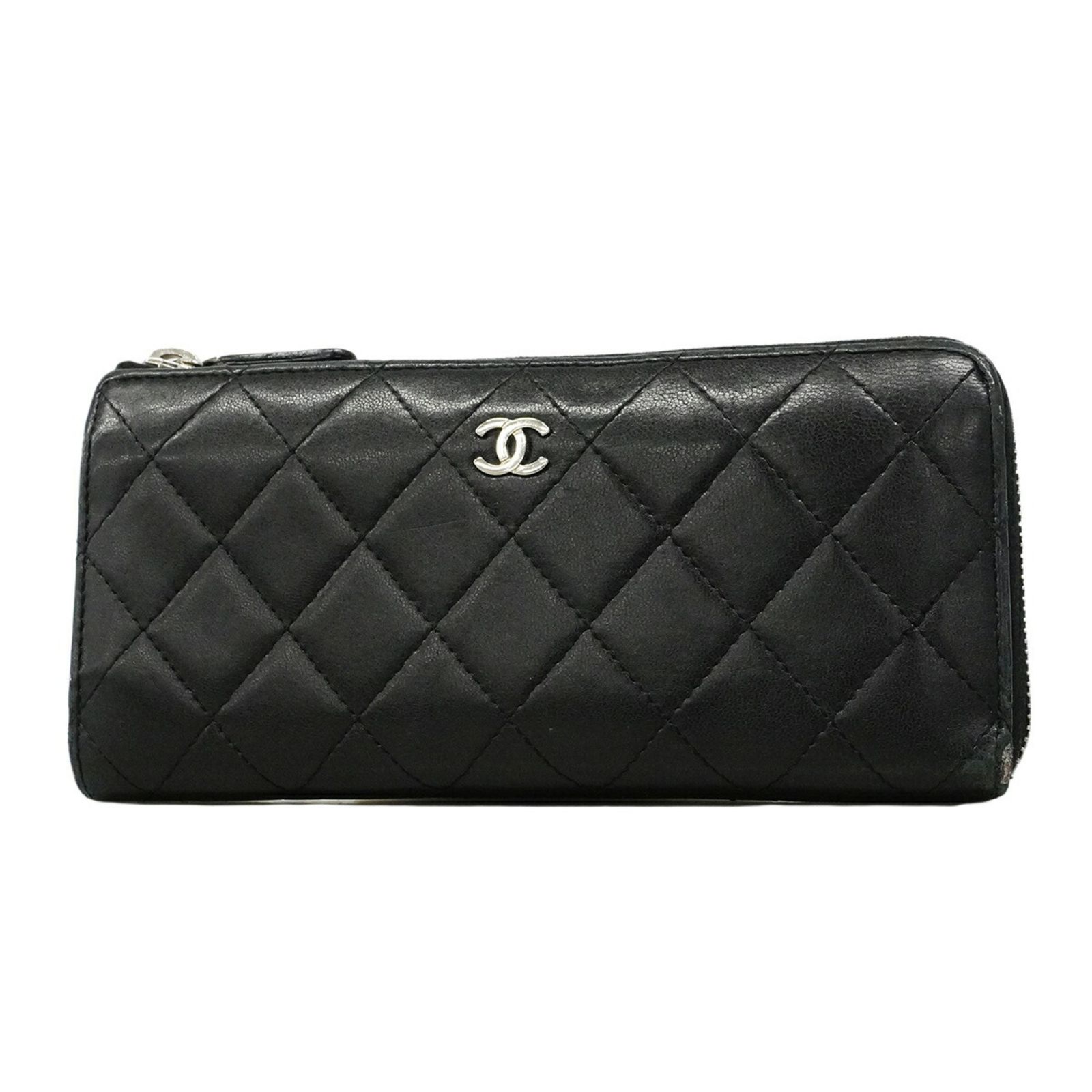 シャネル(Chanel) シャネル 長財布 マトラッセ ラムスキン ブラック レディース