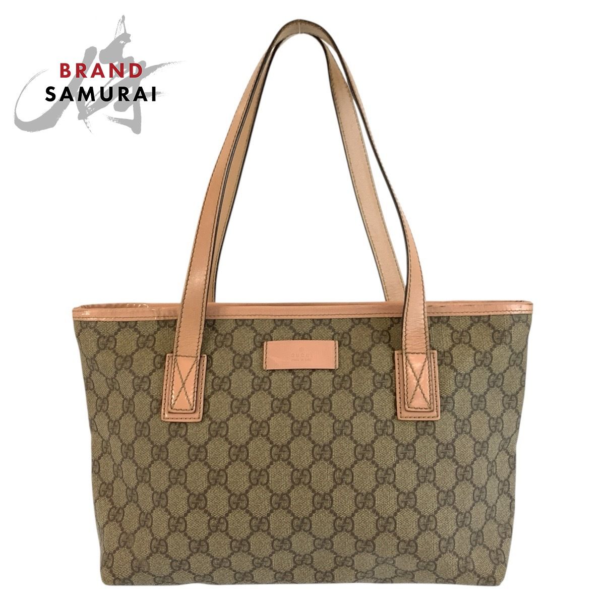 GUCCI グッチ ピンク ベージュ GGスプリームキャンバス/レザー 211133 トートバッグ ハンドバッグ レディース 603158【中古】