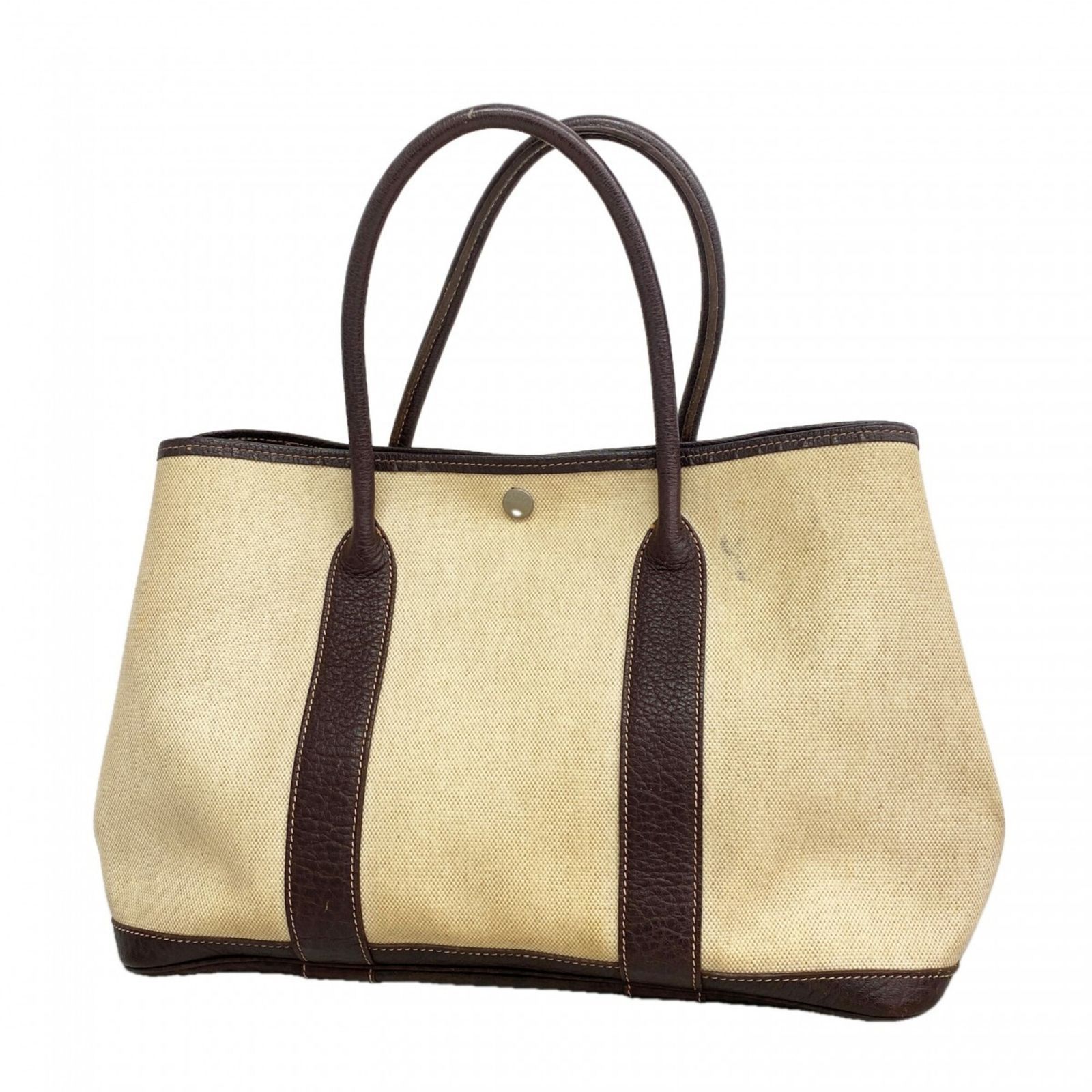 エルメス(Hermes) エルメス トートバッグ ガーデンPM トワルアッシュ ブラウン □F刻印レディース